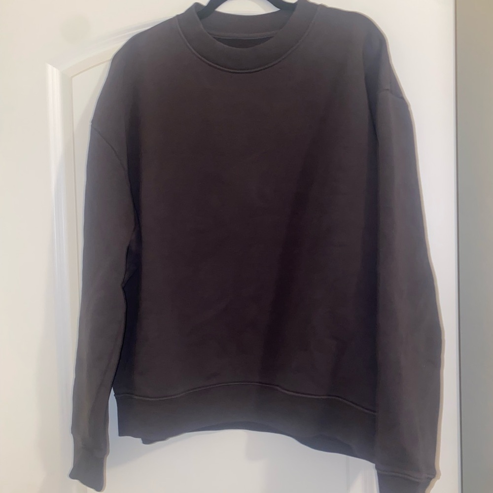 All Saints Washed Black Crewneck Sweater Oversized